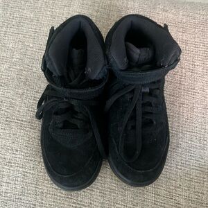 Black suede Air Force 1s